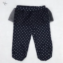 Весенние штаны для маленьких девочек, одежда, брюки в горошек, хлопок, брюки с завязками, Детские газовые повседневные штаны для маленьких девочек