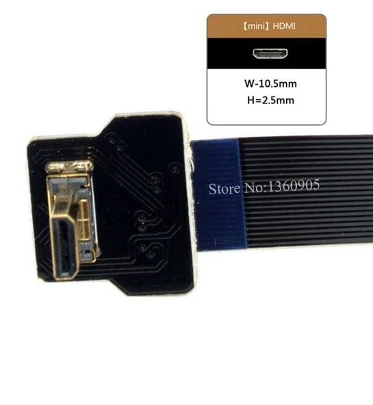 40/50/60/80/100 см ультра тонкий HDMI кабель прямо Тип C Мини Женский мужской мини вверх под углом 90 градусов плоский мягкий кабель FPV-системы
