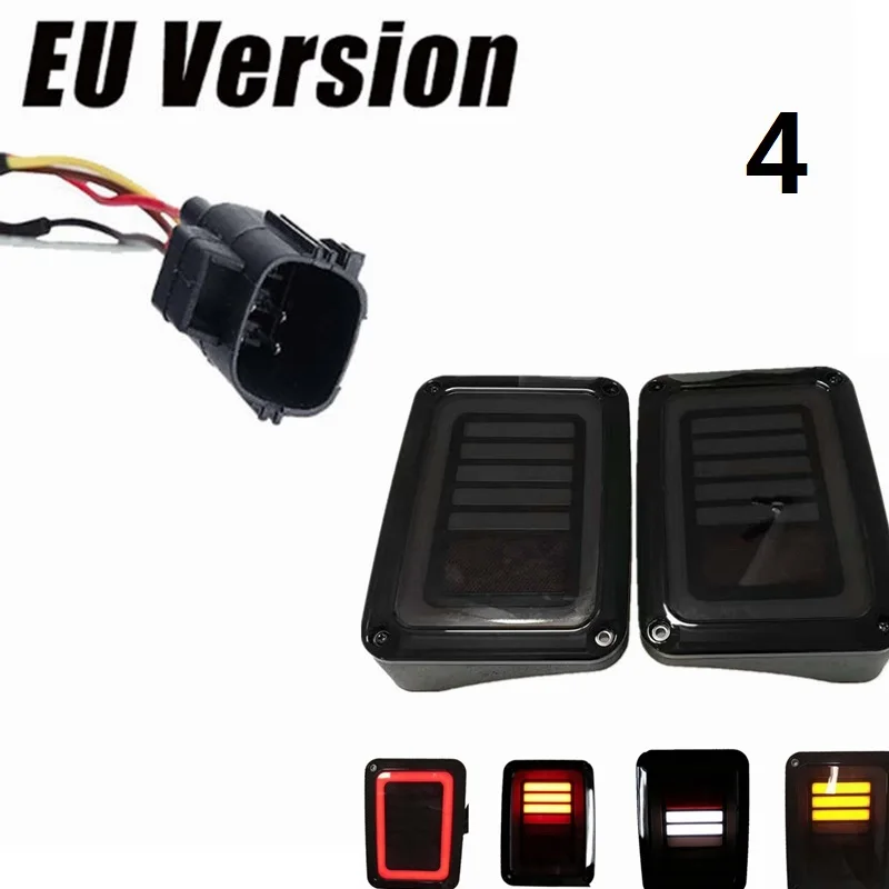2 шт. светодиодный задний фонарь для Jeep Wrangler JK светодиодный задний стоп-сигнал заднего хода для грузовика универсальный задний фонарь - Цвет: 4 EU Version