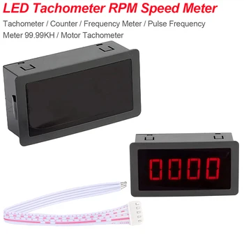 

DC 8-24V Hall Proximity Switch Sensor NPN+ 4 Digital Red LED Tachometer RPM Speed Meter 10-9999RPM