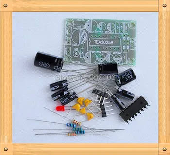 

Free Shipping!!! 10pcs TEA2025B stereo audio amplifier board / DIY audio amplifier board kit (parts)