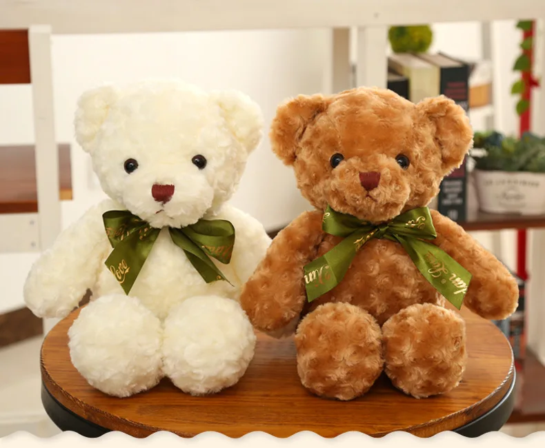 5 шт./лот 38 см милые игрушечные Медвежата мягкие Животные куклы белый коричневый плюшевые медведи подарок ребенку в Рождество День рождения