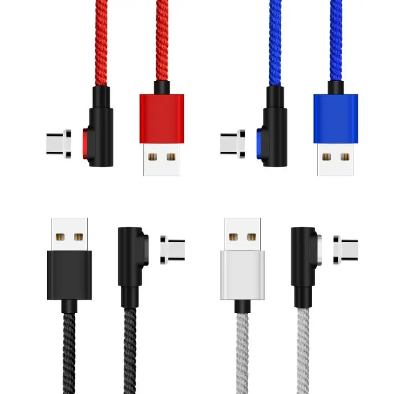 

2m 90 degree Magnetic USB C Data Cable Magnet Type C Cord Wire for Samsung S10 S9 S8 Note 9 Xiaomi 6/8/9 Huawei P30 Mate 20