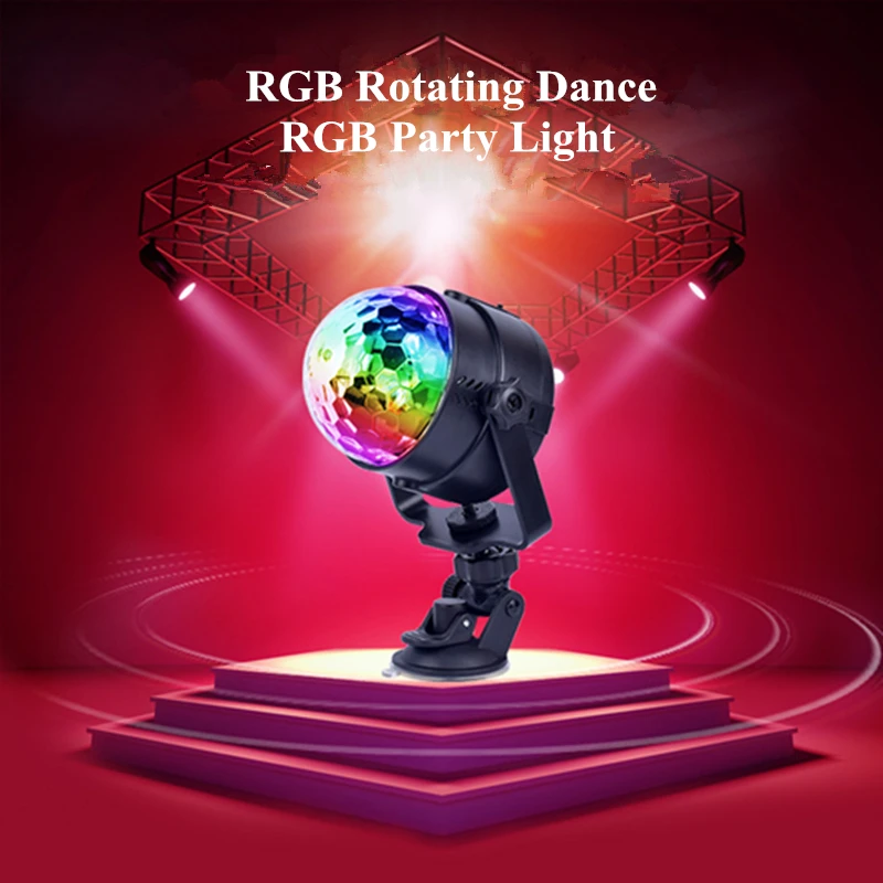 

IR Remote RGB LED Crystal Magic Rotating Ball Stage Lights USB 5V Colorful ktv DJ light disco light Music control Light