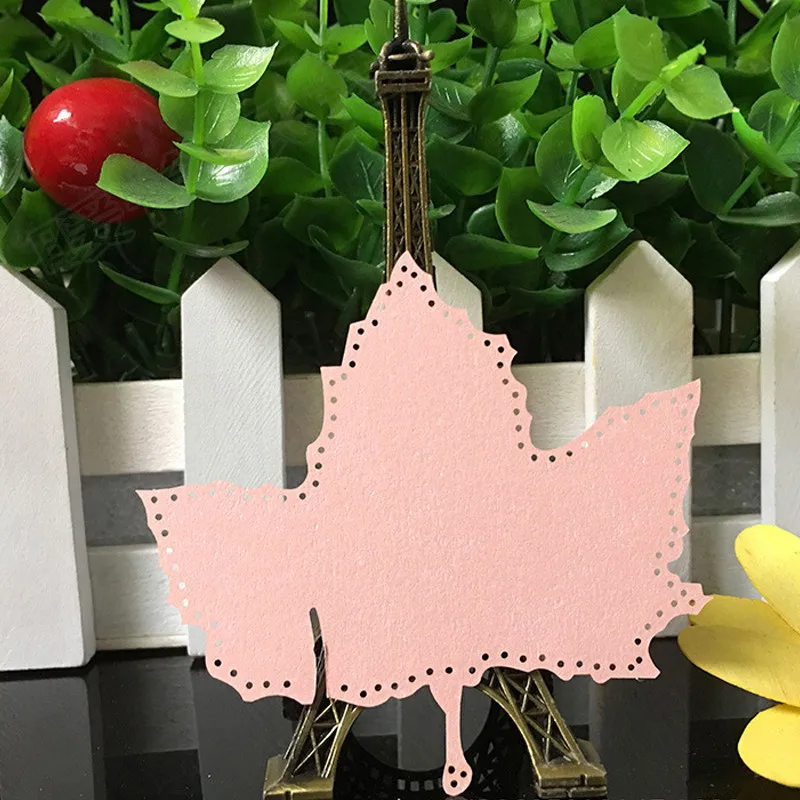 50PCS 10Color Laser Cut Art Maple Leaf Wedding Invitation Place Card  Escort Card  Cup Card Wine Glass Card For Wedding Decor (2)