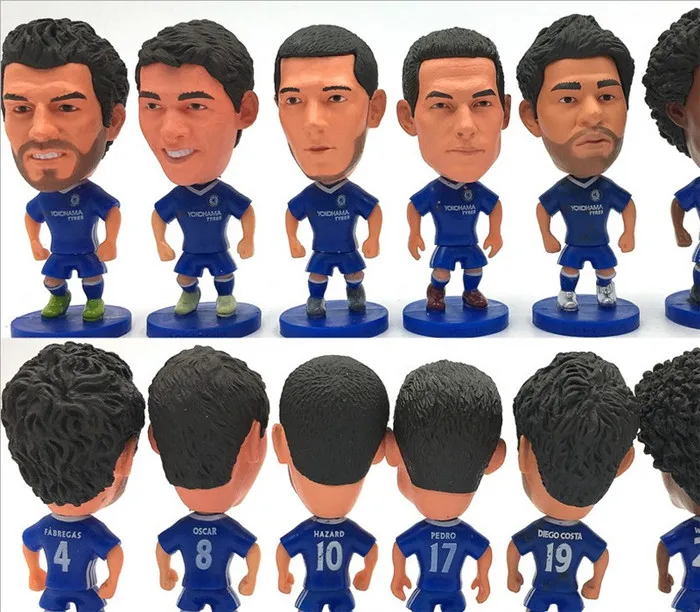 

[New] Collection 8pcs/set 6.5cm Chelsea Conte Hazard Fabregas Willian Costa Luiz Pedro Oscar Action Figure Jersey Football star