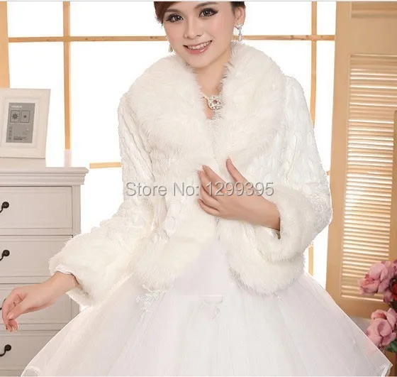 Free Size Ivory wedding Accessories Faux Fur winter wedding coat Wrap Shrug Bolero Bridal Shawl22