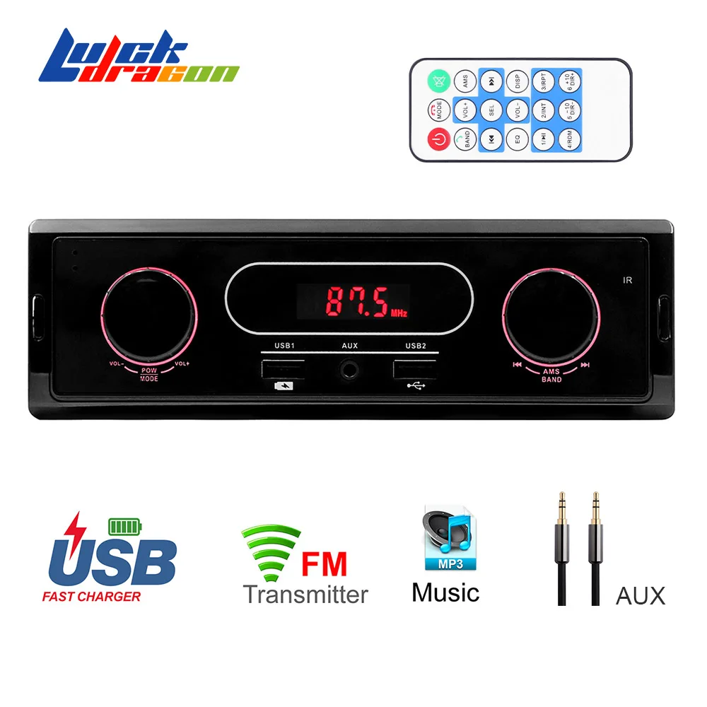 Авторадио автомобиля Радио Стерео 12 В Поддержка FM Aux аудио 1 Din приемник USB MP3 Авто