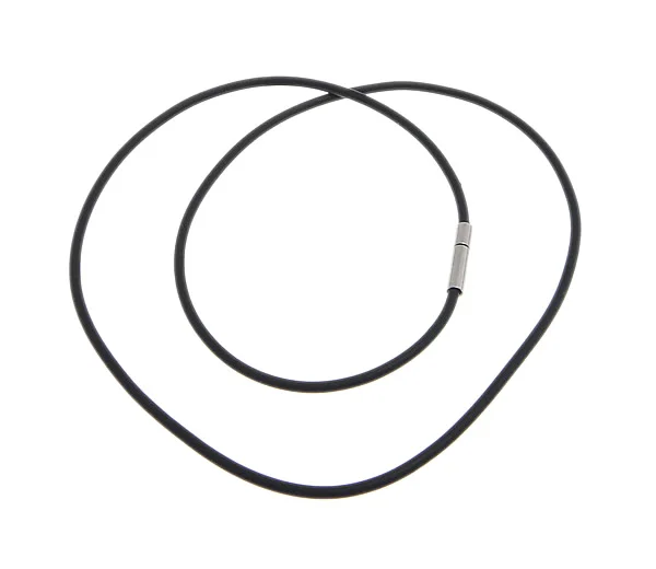 

YYW 100 Strands DIY Black Rubber Necklace Chain collares Rope Findings bayonet Clasp String Cord 2 mm Necklace for women men