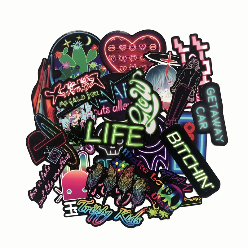 25Pcs Cool Neon Light Sticker Animal Cute Decals Waterproof Stickers DIY Gifts for Children to Laptop Guitar Fridge Bicycle Car 25Pcs Cool Neon Light Sticker Animal Cute Decals Waterproof Stickers DIY Gifts for Children to Laptop Guitar Fridge Bicycle Car