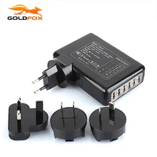Universal 6-Port USB Mobile Wall Charger Plug with UK EU US AU Worldwide Travel Adapter For Phone Tablets Travel Wall Charger