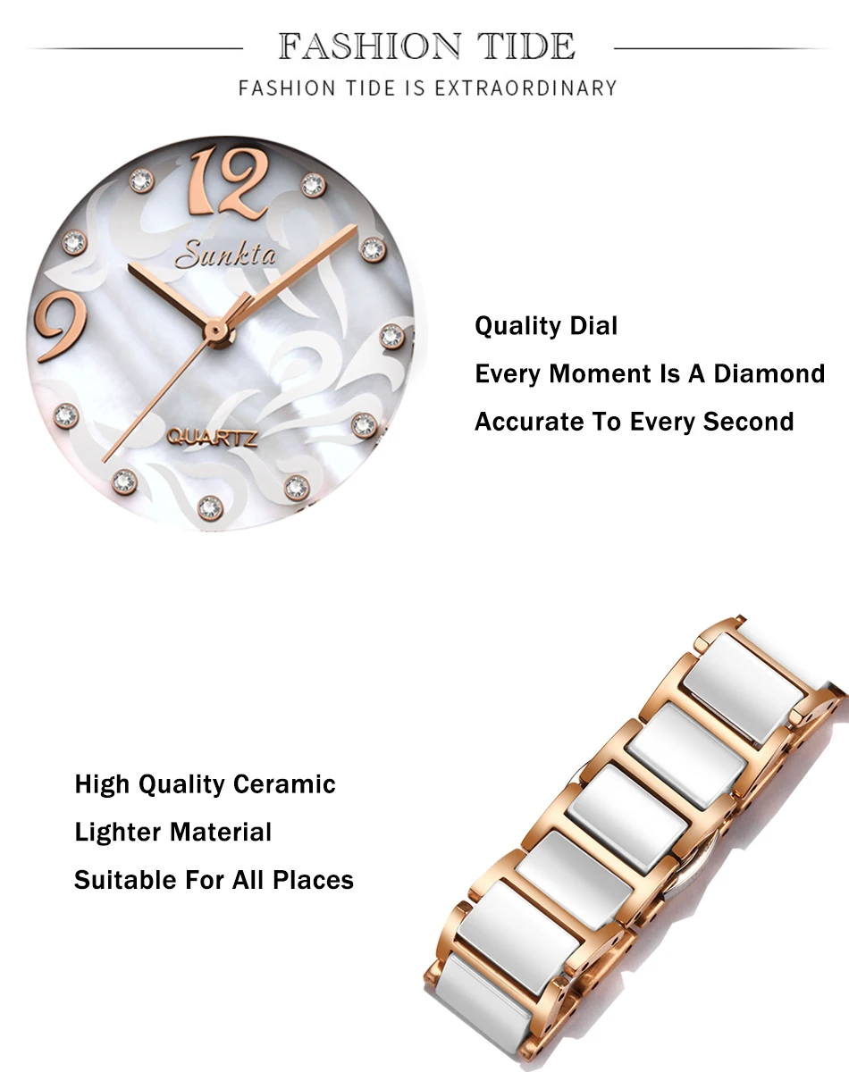 Горячая керамика женские часы Золото Нержавеющая сталь водонепроницаемые кварцевые часы женские наручные часы Relogio Feminino