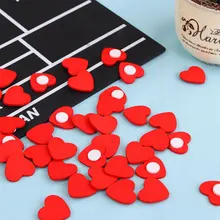 Mini pegatinas de esponja de corazón de amor rojo de madera, pegatinas de nevera/pared, diseño de moda, 100 unids/lote