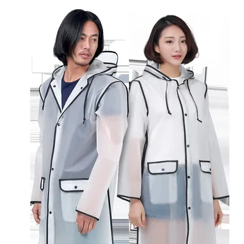 

Adults Transparent Long Waterproof Rain Coat Travel Rain Jacket Women Universal PVC Capa De Chuva Infantil Raincoat LZO301