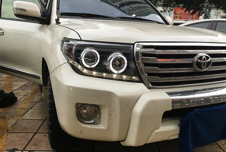 Светодиодный головной фонарь Angel Eye для Toyota Land Cruiser LC200 FJ200 фары 2008- фары дальнего света парковочные противотуманные фары