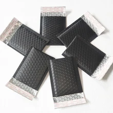 100 шт 110*130 мм матовые черные Пузырьковые конверты, сумки для почтовых отправлений, мягкие почтовые конверты с пузырьками, почтовые пакеты из алюминиевой фольги