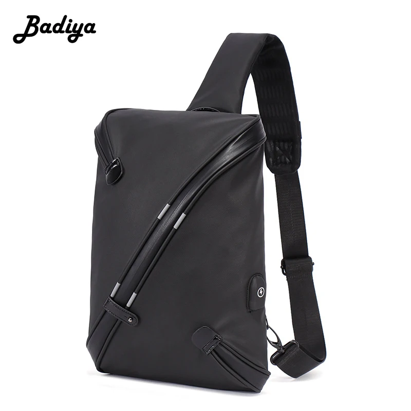

Men's Fashion Anti-theft USB Charging Phone Chest Bag Oxford Water-proof Single Shoulder Bag for Male