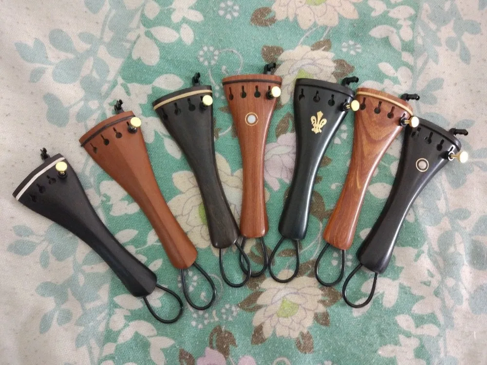 

7 pcs different 4/4 violin Tailpiece fixed fine tuners Tail Gut. Violin parts