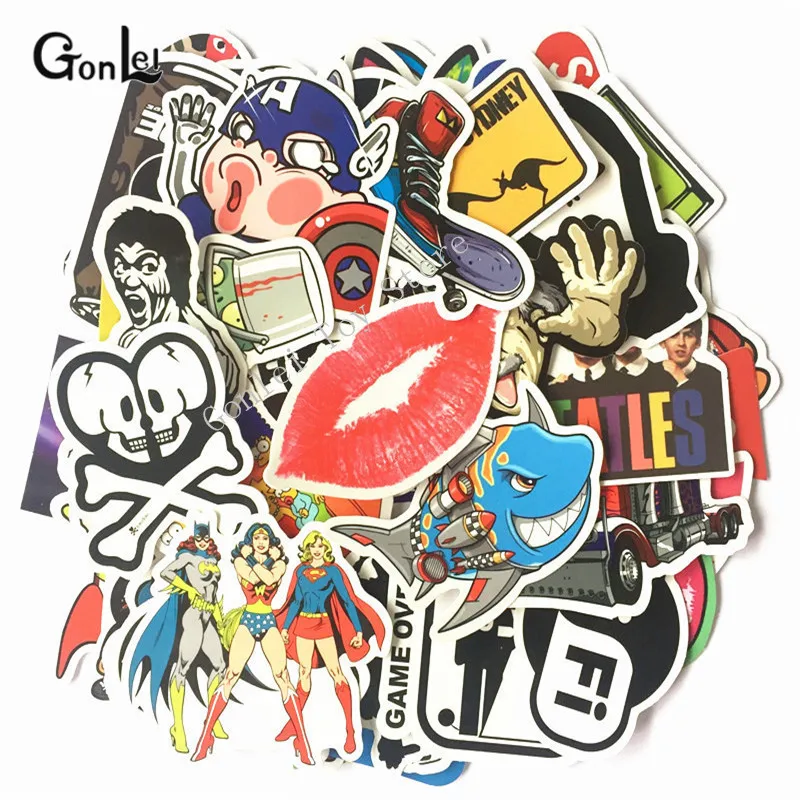

NEW 100Pcs Stickers for Notebook Scrapboking Stiker for Children Car-styling Kids Stickers Sheets Toy For Laptop Suitcase