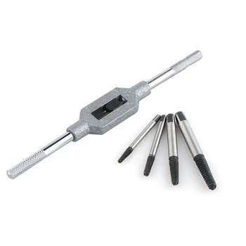 

5PCS/set Cr-Mo Screw Extractor Broken Bolt Remover Drill Guide Bits Set With Holder Frame Tools P15