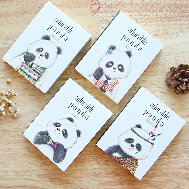

JOUDOO Cute Panda Notepad Cartoon Diary Journal Planner Bullet Mini Notebook Korean Stationery Office School Supplies
