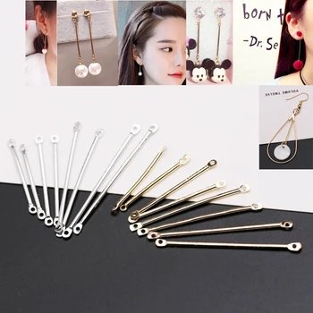 

50Pcs/Bag Double Cylinder Bar Connecting Rod Metal Earrings Findings Ear Clip Ear Hook DIY Ear Jewelry Accessories Earrings Link