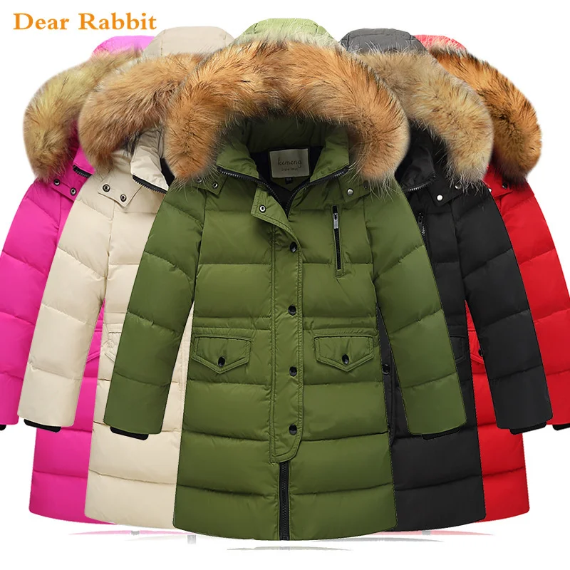 

2019 New Children Winter Duck Down Jackets Girls clothing Thicken Warm Boys long Hooded Outerwear Coats Kids parka baby clothes