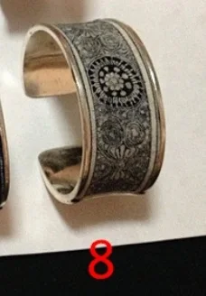 Ограниченная версия полностью ручной работы Мяо Серебряные широкие браслеты с вышивкой патч Этническая мода античное серебро произведение искусства 1 шт. цена - Цвет: G8 55mmDX3cmW