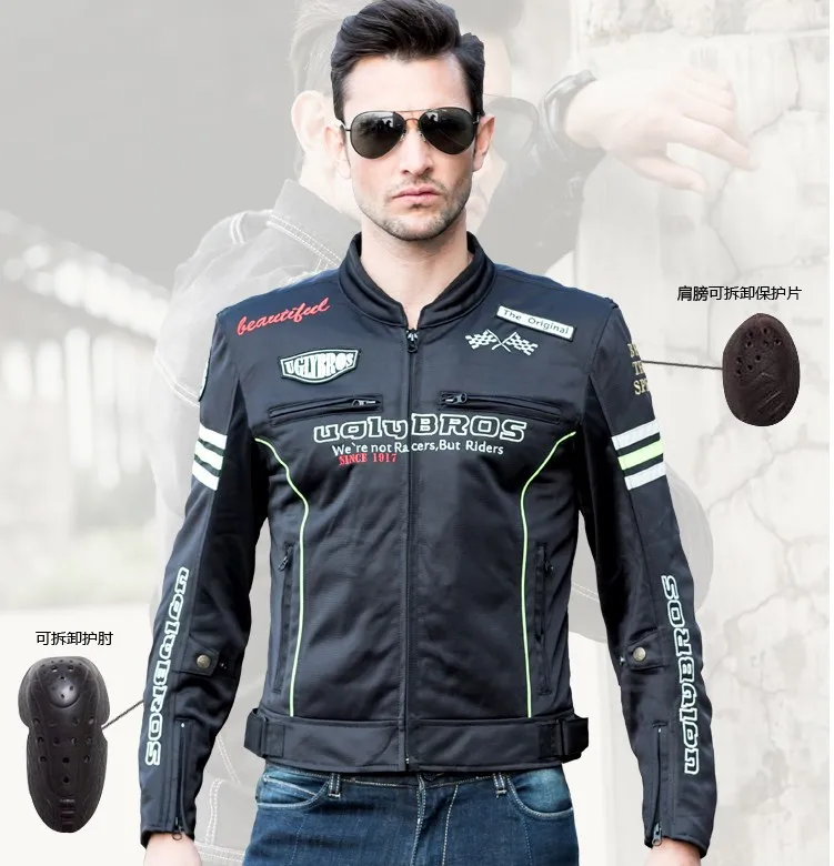 Uglybros летняя дышащая сетчатая Защитная куртка мотоциклетная гоночная куртка для мотокросса Мужская винтажная мотоциклетная куртка