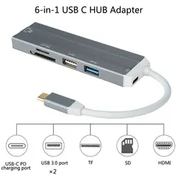USB HUB USB C к HDMI USB 2,0 SD/TF Card Reader адаптер для MacBook samsung Galaxy S9/примечание 9 huawei P20 Pro Тип C USB 3,0 хаб