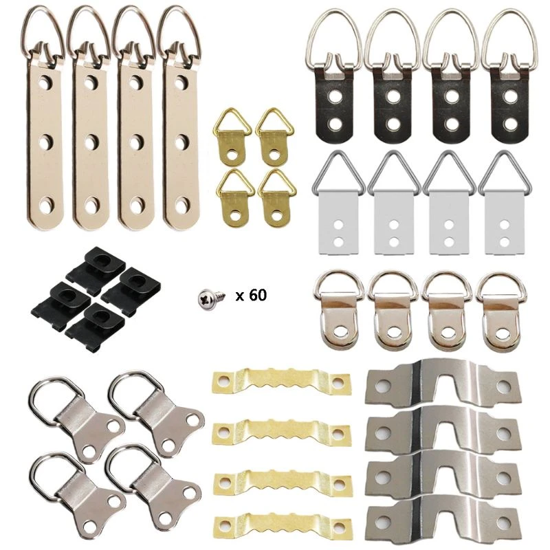 96pcs/set Picture Photo Frame Hanging Hooks With Screws Kit For Office