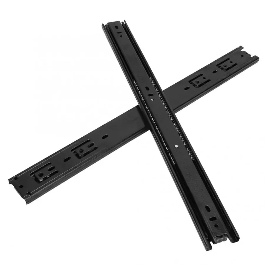 

45*4.5cm cabinet rails 3-Section Rail Ball Bearing Drawer Slides Glides Runners Damping Buffer Soft Close rail coulissant