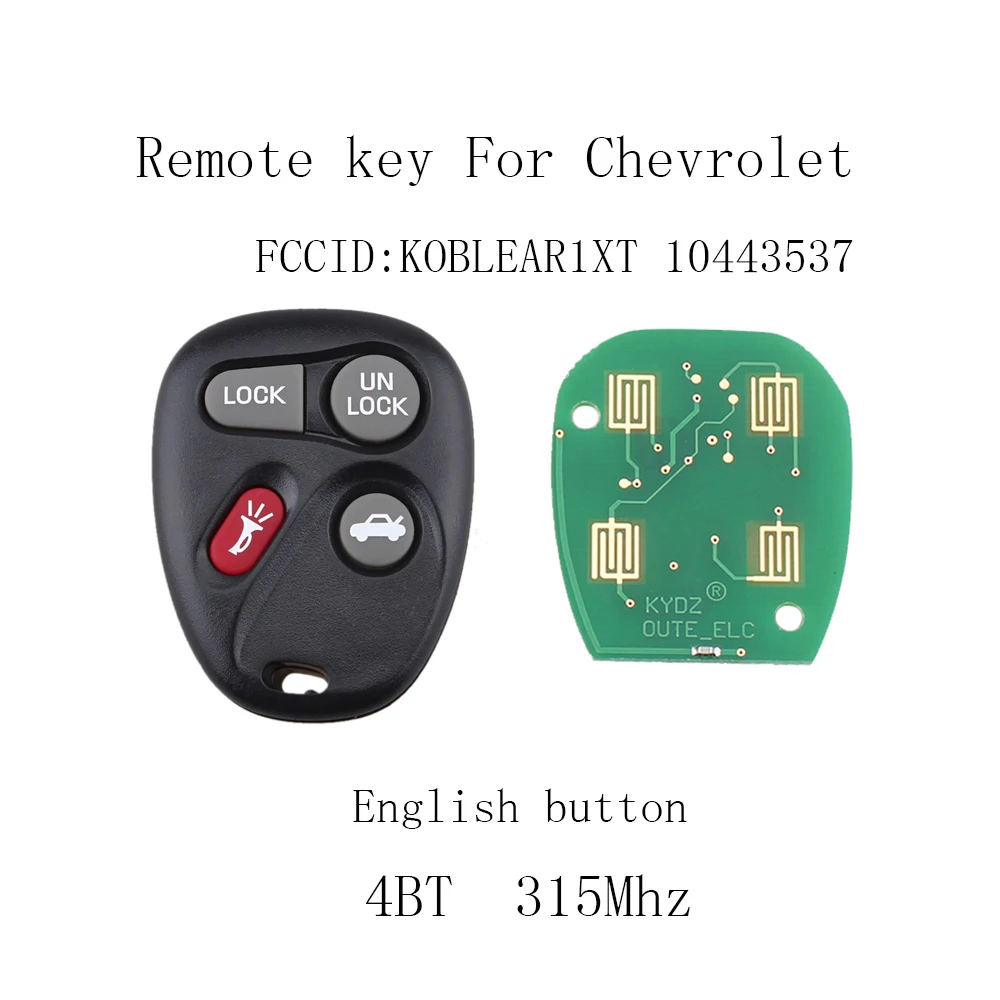 

315mhz 4Button Keyless Entry Remote Key Alarm Transmitter For Chevrolet Impala Monte Carlo Pontiac Koblear1xt 25695954