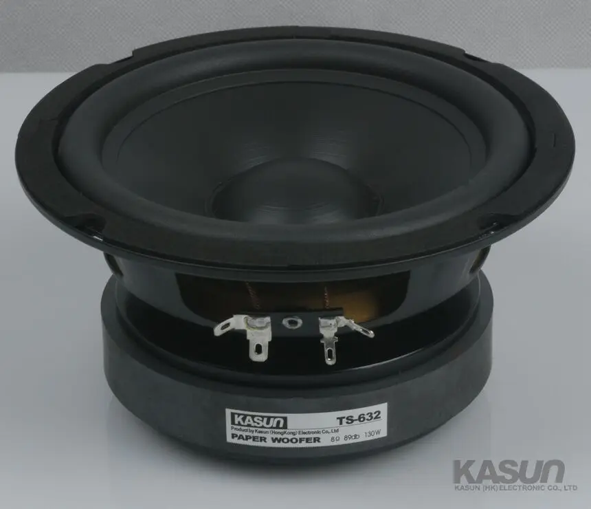 

2pcs/lot Kasun TS-632 6'' bass speaker PP cone rubber surround woofer power handle 8ohm 130W