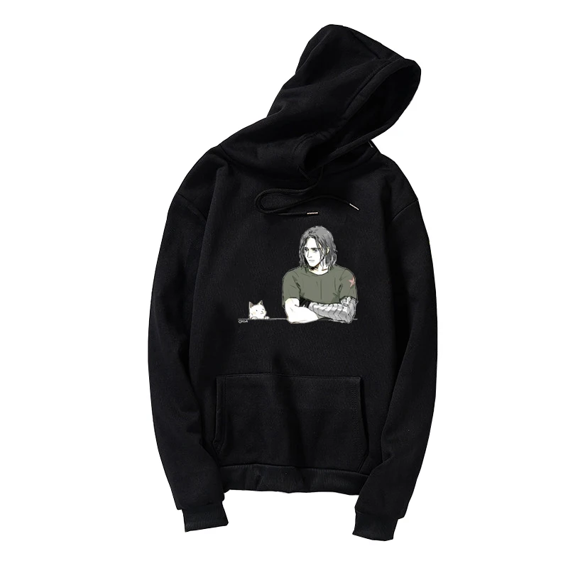 Casual Fleece Women Hoodies Sweatshirts Long Sleeve Kawaii Anime Print Pullovers Loose Harajuku Streetwear Unisex Hooded Clothes (1)