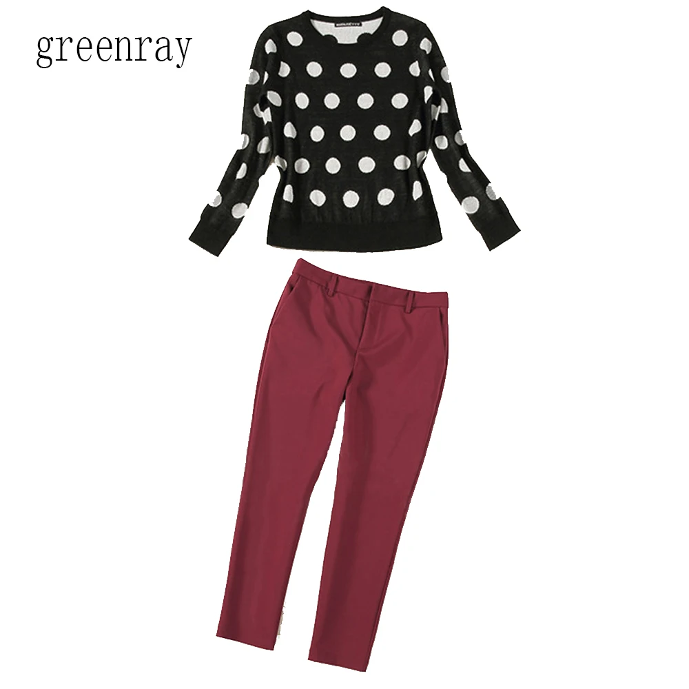 polka dot trouser suit
