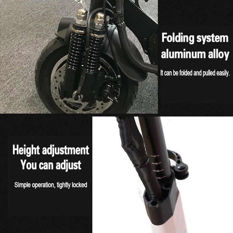 Top Newest Electric Scooter for Adults 10inch 48V/1200W  kick scooter foldable big wheel black white electro bike 11