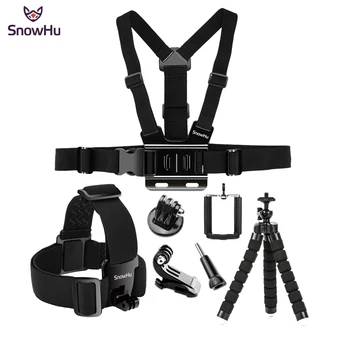 SnowHu for Gopro 8 7 6 5 4 Accessories set Head Belt Strap Mount Adjustable For Gopro Hero 8 7 6 5 4 3 for SJCAM Xiaomi Yi GS65
