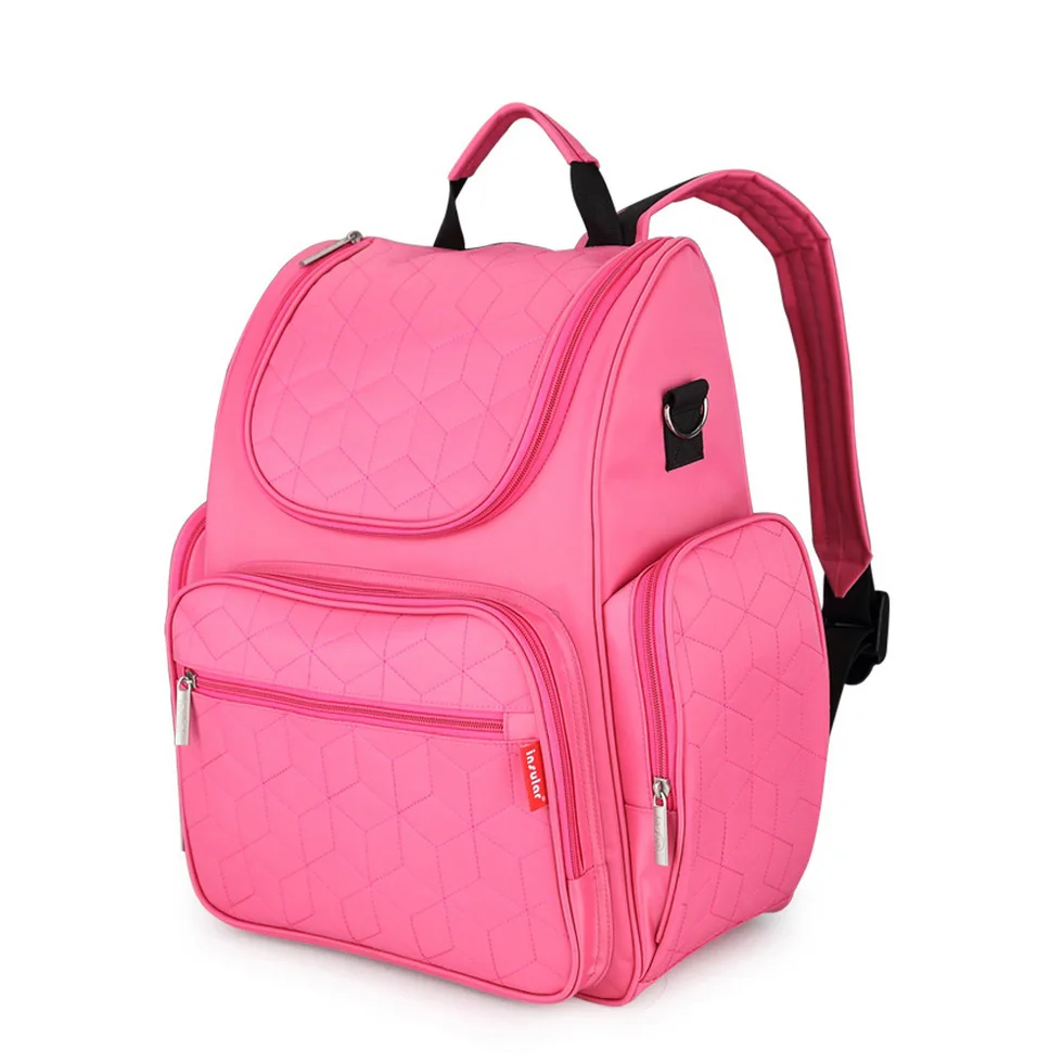Модный комплект сумки для беременных, многофункциональный рюкзак для путешествий для мамы, новинка года, сумка для подгузников, большая емкость для ухода за ребенком, сумка для коляски - Цвет: Pink Diaper Bag