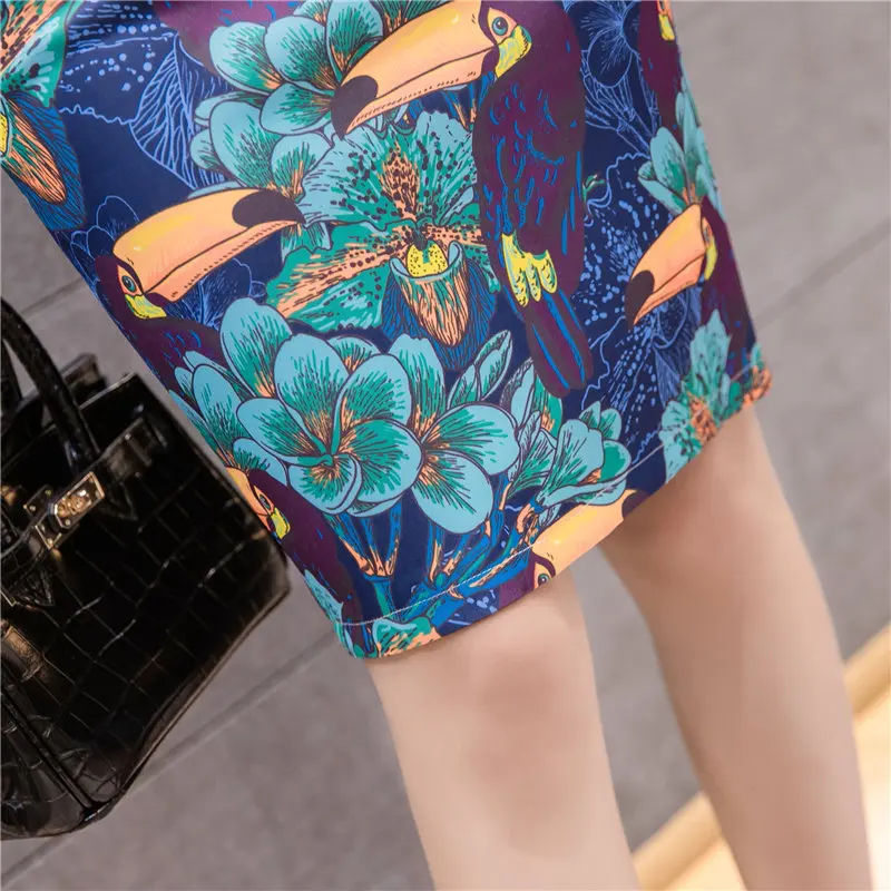 Новинка 2019 года для женщин юбки для летние печати Элегантная юбка карандаш Bodycon повседневное миди плюс размеры Faldas Mujer Moda Jupe Femme