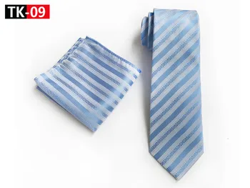 

8cm Formal Necktie Sets Fashion Striped Tie Cravat with Pocket Square
