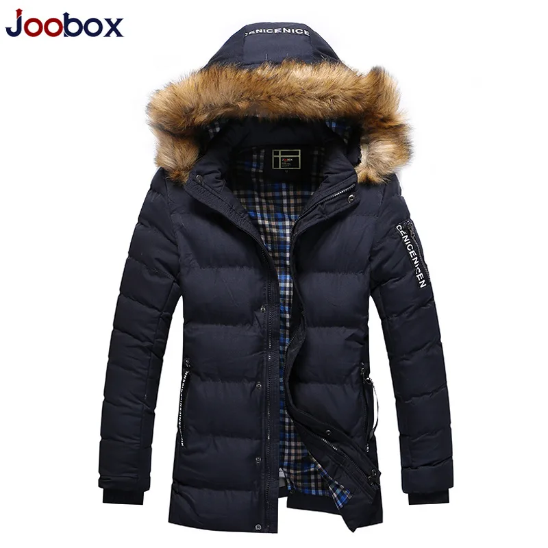 JOOBOX Brand Men Clothing 2016 New Men Winter Jacket Casual Long Parka Men With Removable Hat