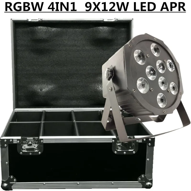24 шт./9X12W RGBW 4in1led Par свет + кейс для полетов dmx512 плоские светодиодные PAR дискотечные