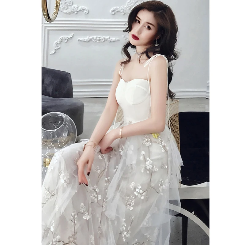 Evening Dress Sling Sweetheart Robe De Soiree Backless Women Party Dresses Plus Size Sleeveless Zipper Formal Gowns E699