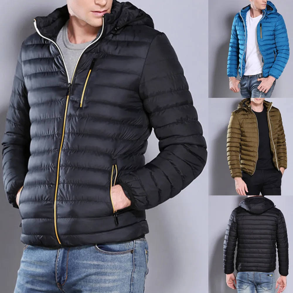Men's Autumn Winter Warm Casual Packwork Pocket Zipper