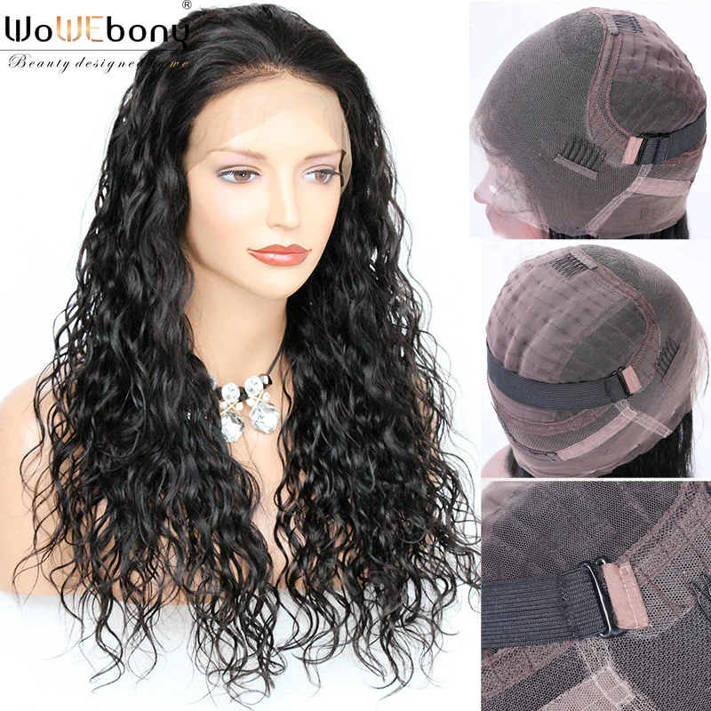 

360 Lace Frontal Wig Water Wave Human Hair Wigs 150% 6 inch Deep Parting Brazilian Remy Pre Plucked With Baby Hair For Women