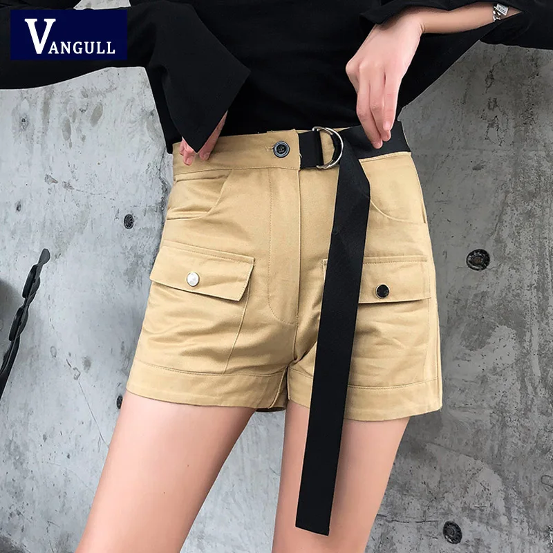 Vangull 2019 Летняя женская одежда однотонные джинсовые шорты с высокой талией короткие брюки женские широкие Джинсовые Шорты повседневные