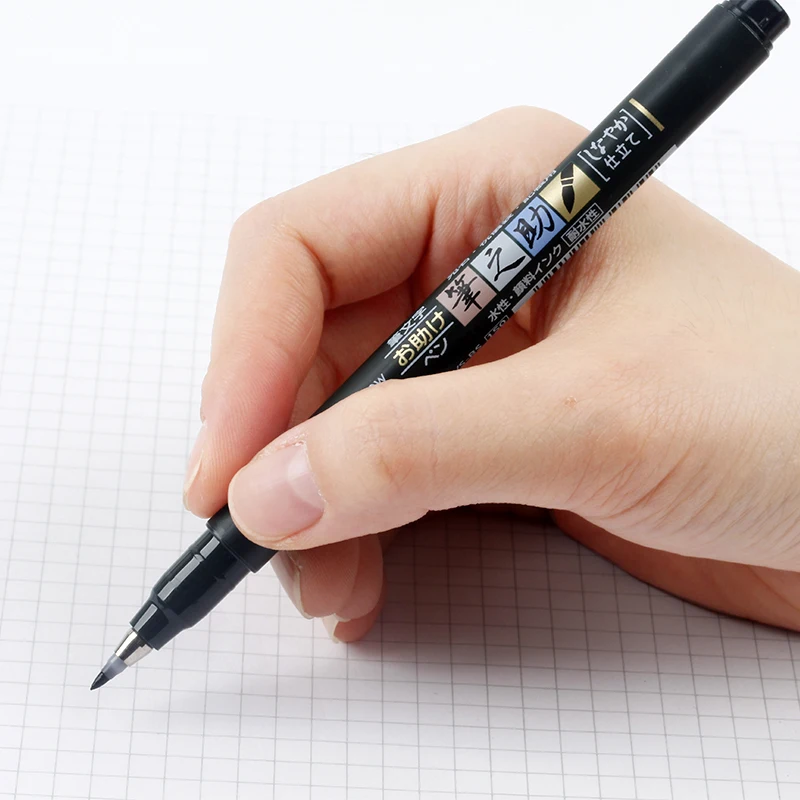 TOMBOW кисть с надписью каллиграфия ручка тонкая/наконечник кисти черные чернила художественный маркер японские канцелярские принадлежности