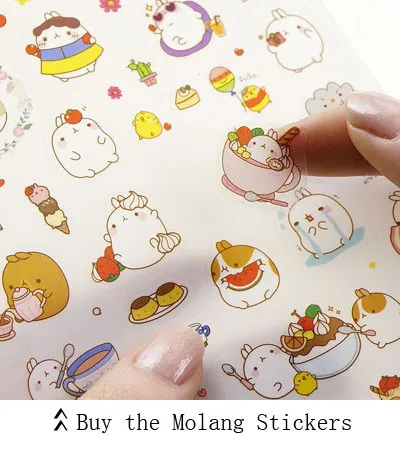 5 Korean Molang Cute Rabbit Sticker Notebook DIY Decoration Sticky Album Diary Scrapbooking sticker for kids Stationery