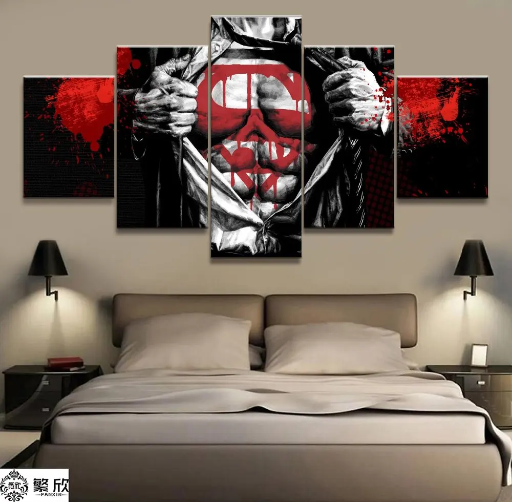 

5 Panel DC Superman Movie Cartoon Canvas Printed Painting For Living Room Wall Art Home Decor HD Picture Artworks Modern Poster